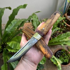 Cuchillo de campamento Aikuchi Tanto personalizado 5,4” disco de arado hoja forjada de acero, madera Cassia