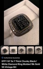 EFFY NY Sz 7 Thick Chunky Black/White Diamond Ring Molded 18k Gold SS Vintage BH