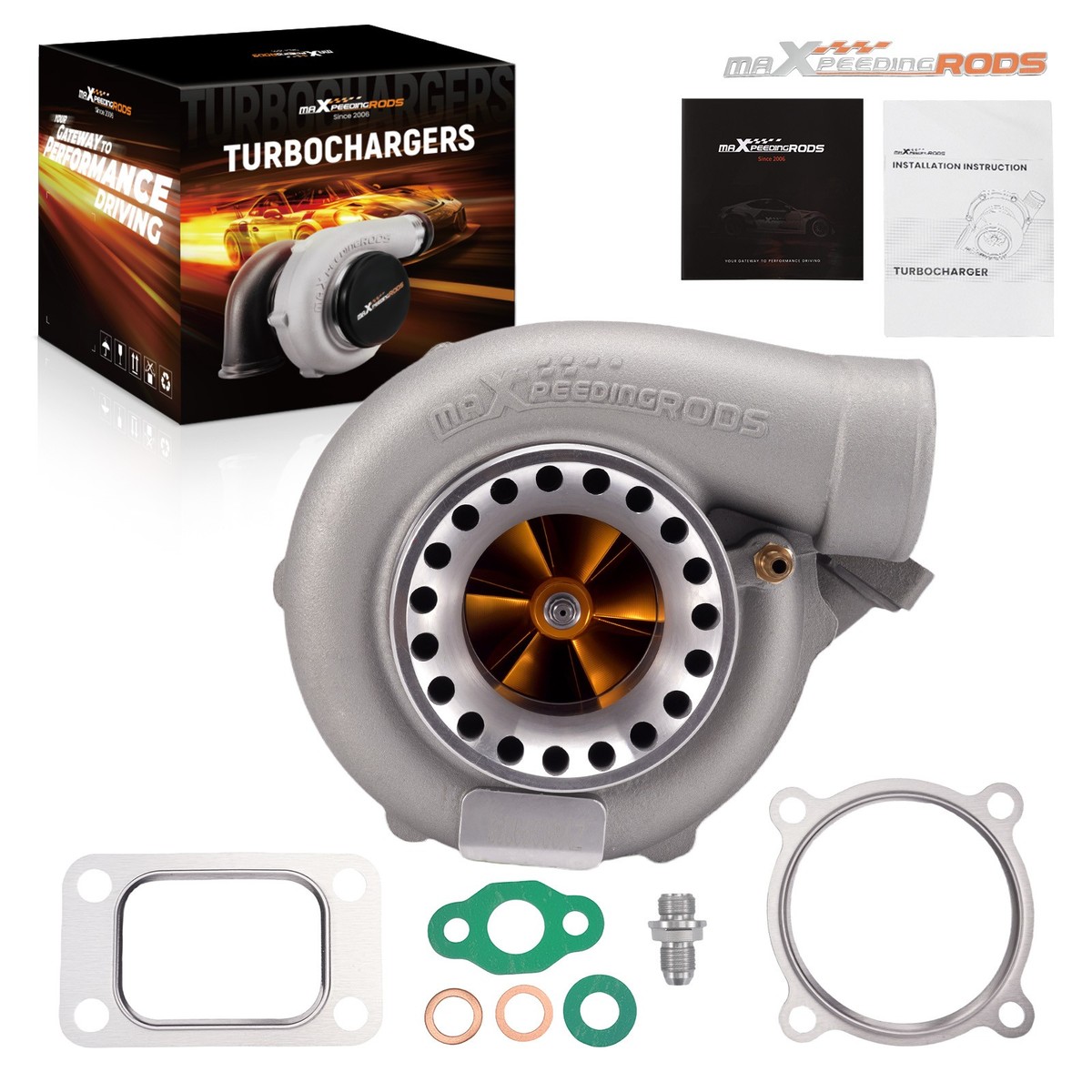 GT35 GT3582 Dual Ball Bearing Turbo 600BHP T3 AR 0.70 0.63 Billet