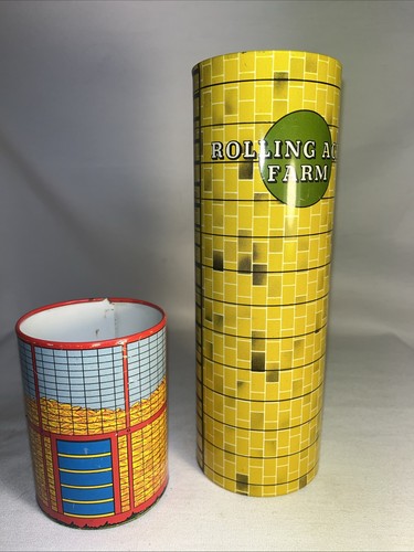 Vintage 1950’s Marx “Rolling Acres Farm” Tin Litho Toy Barn Silos