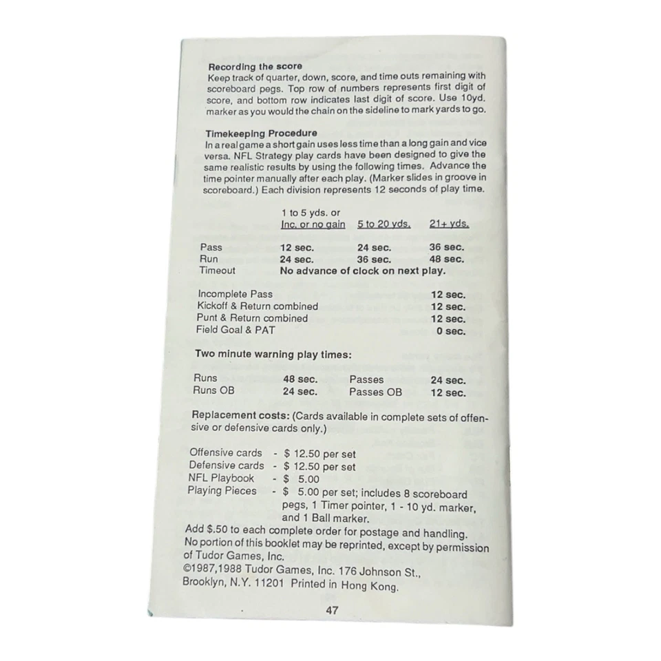 Vintage 1987 NFL Strategy Tudor Games Football Briefcase Model #1000 Board Game - Image 3 of 4