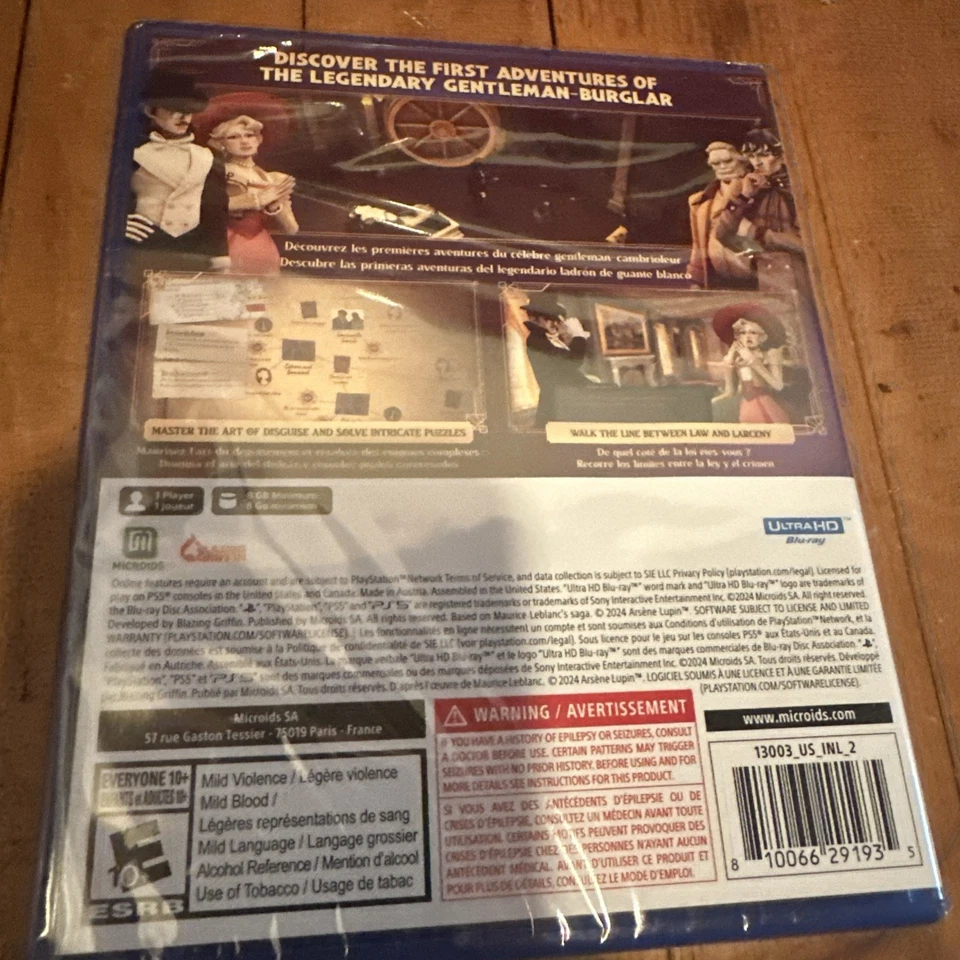 Arsene Lupin - Once a Thief PlayStation 5 PS5 Microids Game Brand New Sealed - Image 2 of 2