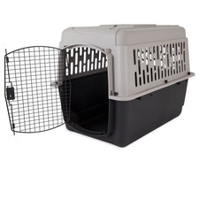 Pet Kennel Medium 36" Dog Crate Plastic Travel Pet Carrier for Pets 50-70lb Grey