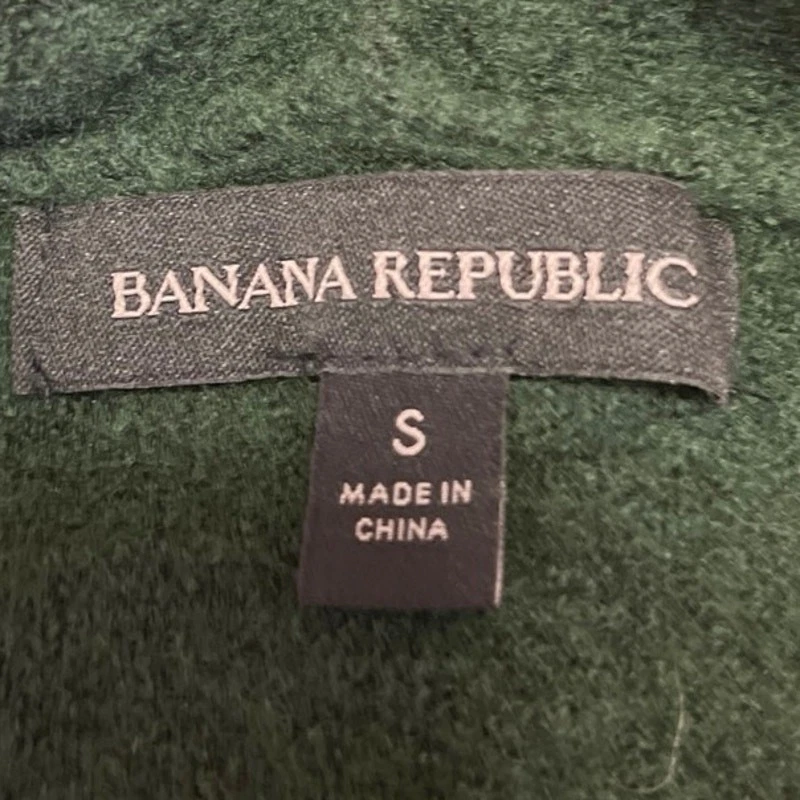 Suéter Top Banana Republic Verde Lana Tejido Manga Larga Imitación Envoltura Cuello en V Talla S Foto 3 de 4