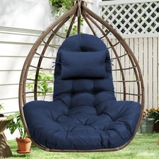 Waterproof Hanging Chair Cushion Fluffy Swing Seat Pad Replacement with Pillow