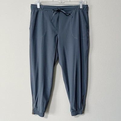 Albion Fit Jetsetter Jogger Pants Light Blue Size Small Petite Zipper Ankles