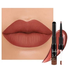 evpct 1Pcs Reddish Brown Matte Lip Liner and Liquid Lipstick Stain Makeup Set...
