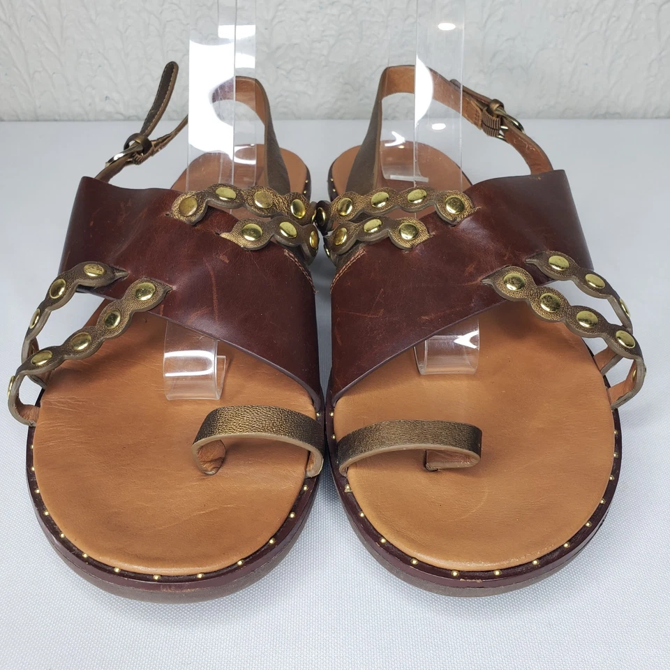 Sandalias de vieira FITFLOP de cuero marrón para mujer con tira trasera en lazo talla 10 EE. UU.  Foto 2 de 4