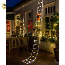 LED Christmas Lights 10ft Ladder with Santa Claus Multi-Color Indoor Outdoor ...