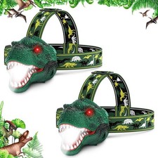 Kids Headlamp,Rechargeable T-Rex Dinosaur Headlamp for Kid and LED Head Lamp ...