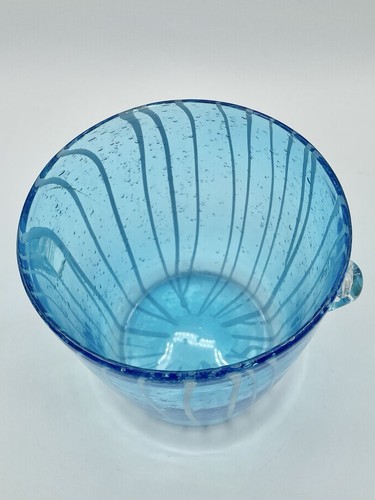 Gorgeous Small Blue Murano Glass Ice Bucket, Hand Blown - Picture 2 of 9