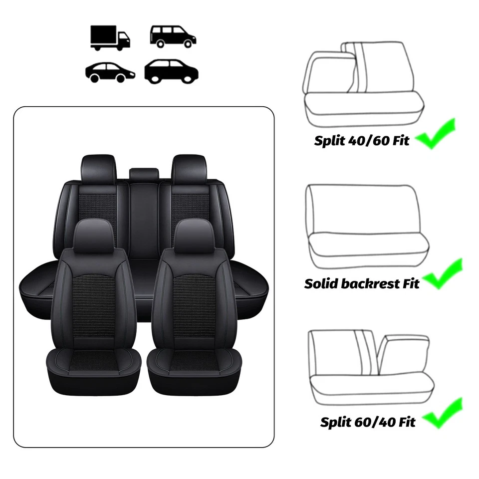 For Honda Insight 2019-2022 Seat Cover Full Set 5-Seat Front Rear Protector #DP - Изображение 4 из 4