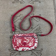 Vintage Kipling Floral Pink White Small Shoulder Side Bag