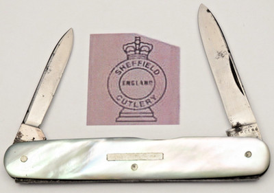 Antique 1800's BUCK Sheffield Made Senator Penknife - Mother of Pearl Handles