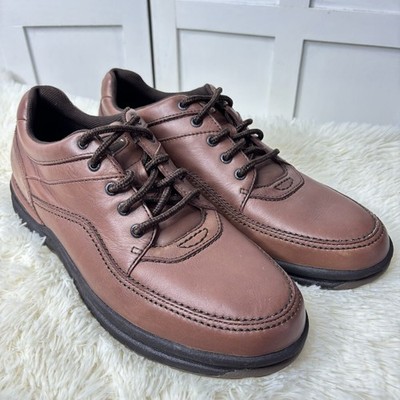 ROCKPORT PRO WALKER SHOES COGNAC BROWN LEATHER COMFORT OXFORD SNEAKERS  13 NEW