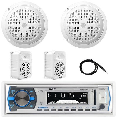 Pyle PLMRB29W In-Dash Receiver, 2x 6.5'' 120W Speakers, 2x 5.25'' 500W Speakers