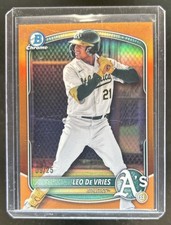 2025 Bowman Draft Leo De Vries Chrome Orange Refractor #/25 Athletics