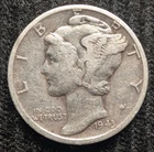 1943-S Mercury Dime 90% Silver.