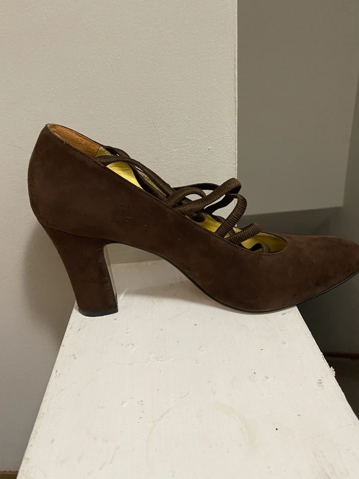 Bombas Walter Steiger marrom camurça italiana salto 10B 3,5 - Imagem 3 de 4