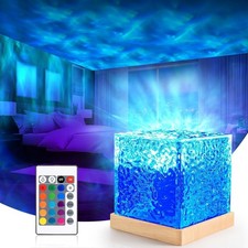 Ocean Wave Night Light Projector Lamp, 3D Water Wave Effect, 16 Colors  Remote