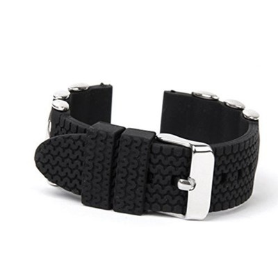 Herren 22mm Silikon Gummi -Uhrband -Gurt (schwarz) 22 mm Breite Silikonband