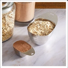 pampered chef:STAINLESS STEEL MEASURING SCOOP SET-freeship