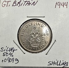* SILVER *1944 Great Britain 1 Shilling ** SILVER **