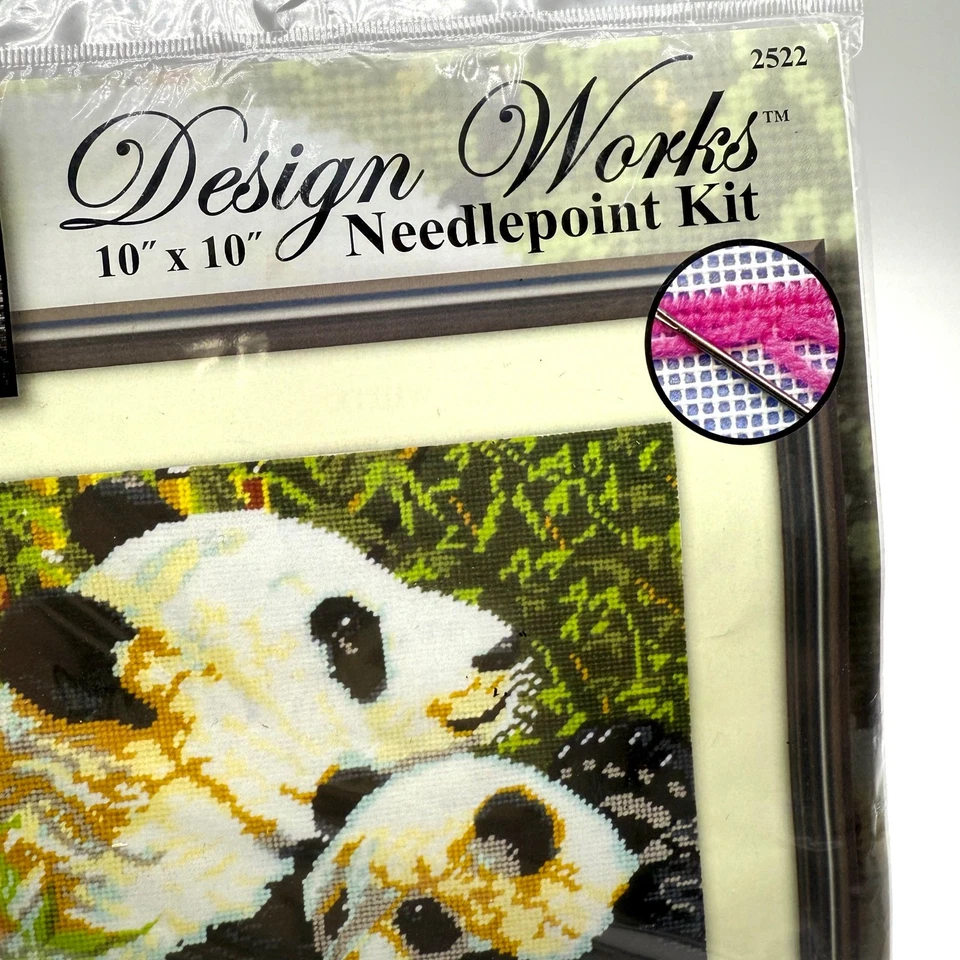 Pandas and Bamboo Needlepoint Kit 10x10 Design Works Made in USA Embroidery - Image 4 of 4