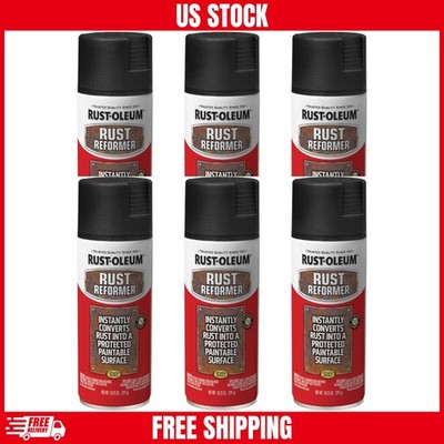 Rust-Oleum 248658-6PK Stops Rust Reformer Spray Paint, 10.25 oz, Black, 6 Pack