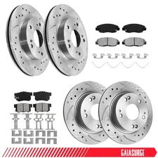 Front Rear Disc Rotors Ceramic Brake Pads for 2006 2007 2008 -2011 Honda Civic
