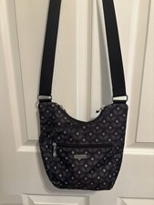 baggallini Black/Gray Geometric Crossbody Zip Closure Adjustable Strap