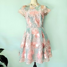 Asos Embellished Sequin Coral Print Seaside Dress
