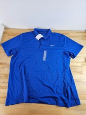 XL / X-LARGE - BLUE - Nike Men's Sideline Dri-Fit Short Sleeve Polo Shirt