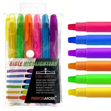 Performore No Bleed Gel Highlighters, Bible 1 Count Pack of 6 , Assorted