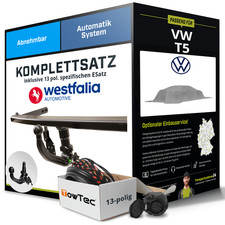 Für VW T5 Kasten,Bus Anhängerkupplung abnehmbar +eSatz 13pol 09- NEU