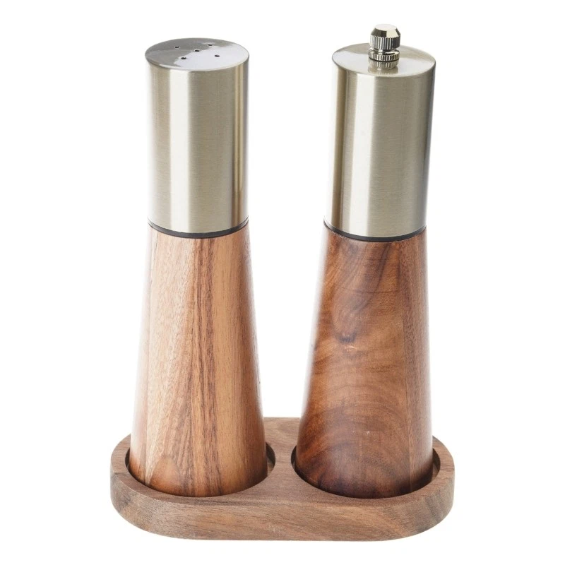 Coarse Salt and Pepper Mill Material Salt and Pepper Mill Set with Base