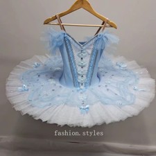 Children Fairy Doll Ballet Dress Tutu Girls Blue Ballerina Costume with Hoop