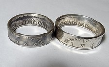 silver 1964 kennedy half dollar coin ring choose size 9-15 heads out 