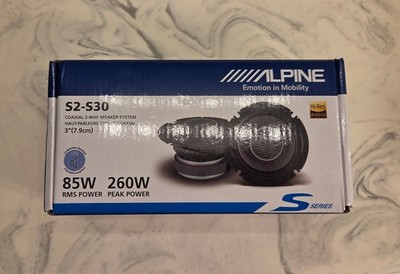 New! Alpine 'S2-S30' S-Series 3'' Coaxial 2-Way Speaker Pair Set Black MSRP $120