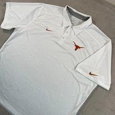 Texas Longhorns NIKE Dri Fit Polo Shirt Men 3XL White Performance Golf SS NWOT