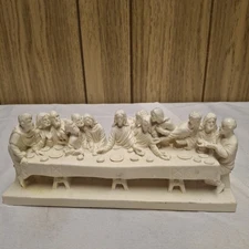 The Last Supper Figurine Da Vinci Heavy ArtMark  Marble Made In Italy Vtg