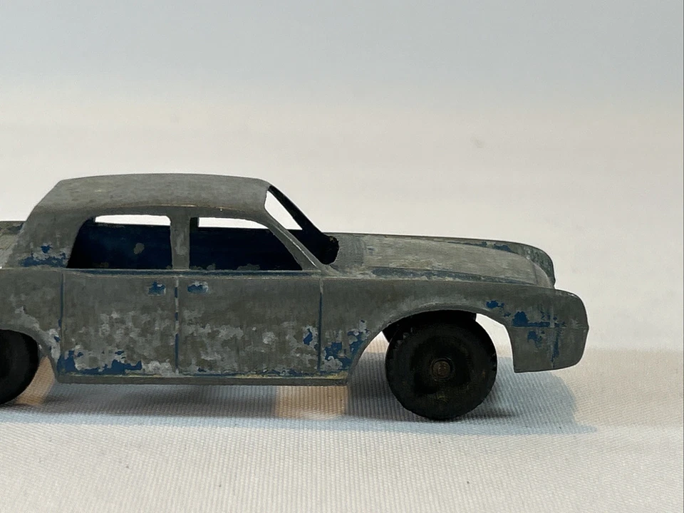 "Coche antiguo Hubley 401 Lincoln sedán azul vintage años 60 5"" acero prensado antiguo" Foto 3 de 4