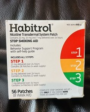 Habitrol Nicotine Transdermal 3 Step System Patch 56 Patches 7-21mg 8 Week Kit