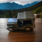Tonka Army Jeep GR2-2431 Pressed Steel Green Military Toy w/ Canopy Vintage 60s