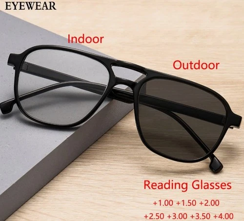 Photochrome Gleitsicht Multifokale Lesebrille Doppelsteg Brille Unisex - Bild 1 von 4