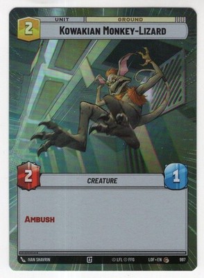 Star Wars Unlimited LotF Hyperspace Foil Card LOF997 Kowakian Monkey Lizard