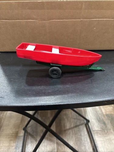 Vintage Nylint Corp Metal Green Boat Trailer Metal & Tonka Plastic Boat Red