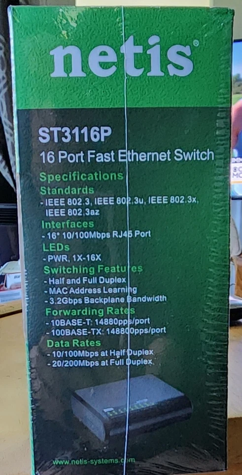 Netis 16 Port Fast Ethernet Switch - New Sealed - Image 4 of 4