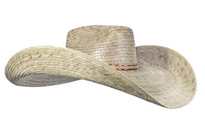 Natural Oversized Cowboy Wide Brim Straw Hat | Sombrero de Palma Grande MexART