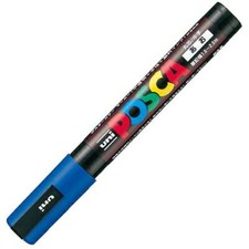 Uni Posca PC5M.33 Water-Based Paint Marker, Medium Point, Blue